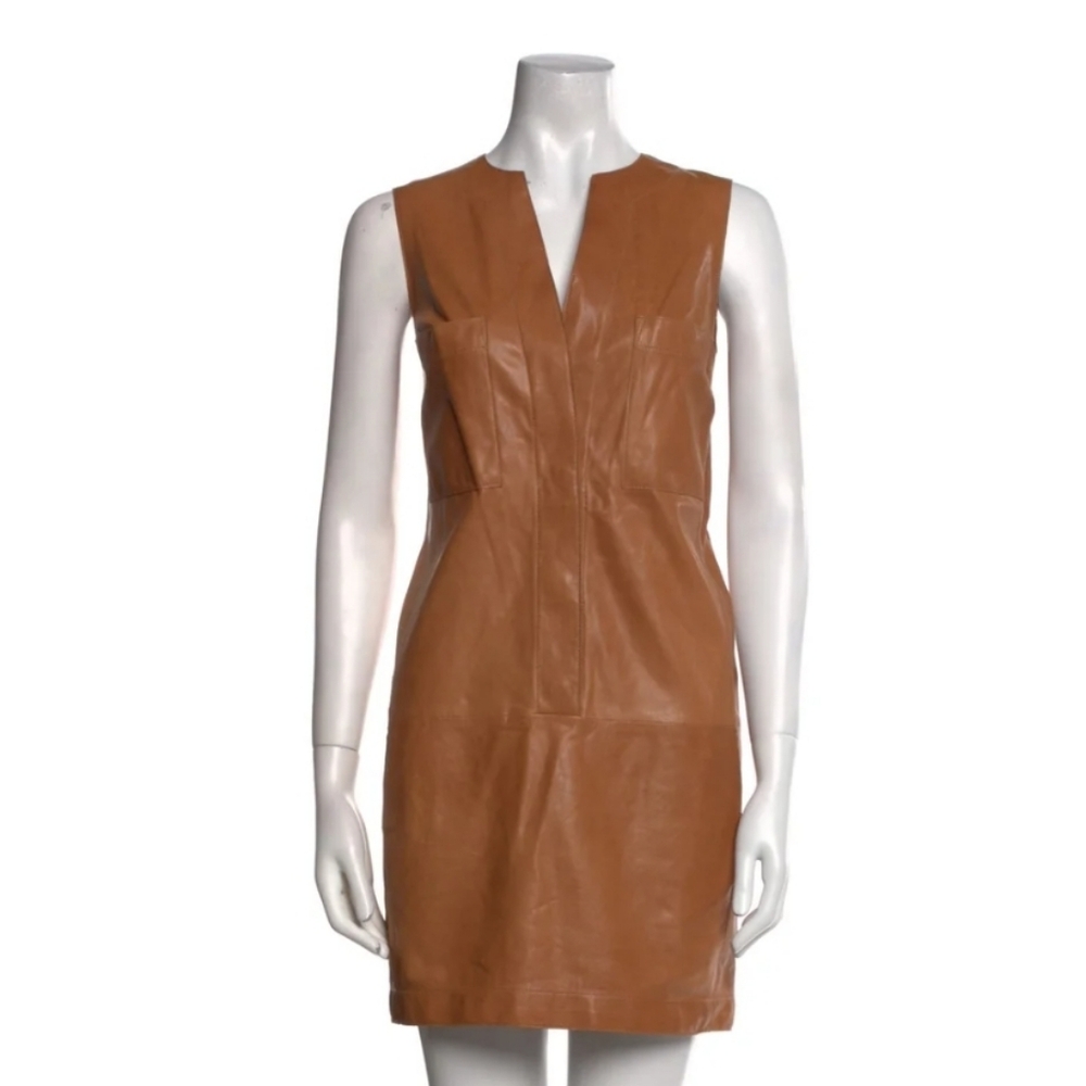 Vince Leather Sleeveless Dress Size 4